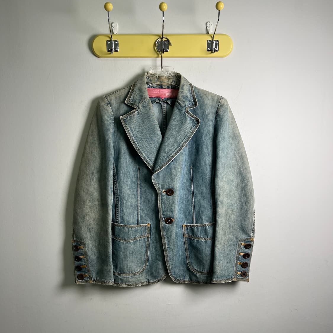준야 와타나베 맨 꼼데가르송 워싱 데님 블레이저 자켓 M 상품이미지2