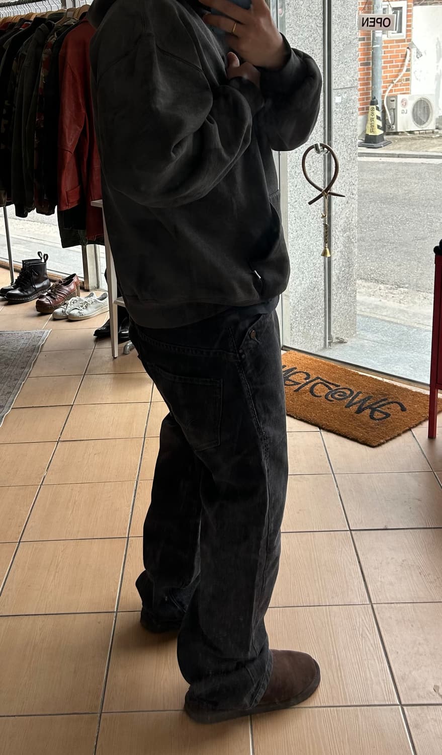 00‘s 리바이스 레드룹 와이드레그 블랙진 34in 상품이미지10