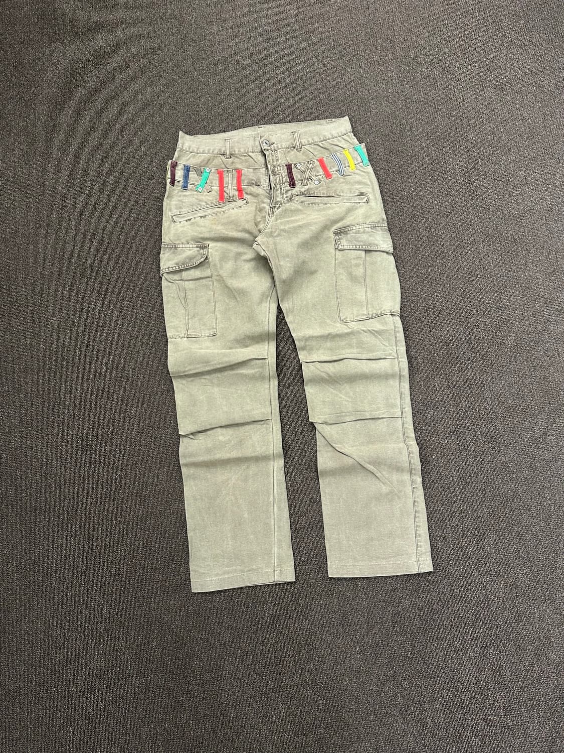 M)Japanese vintage 레이어드 체크패턴 브라운 데님팬츠 상품이미지1