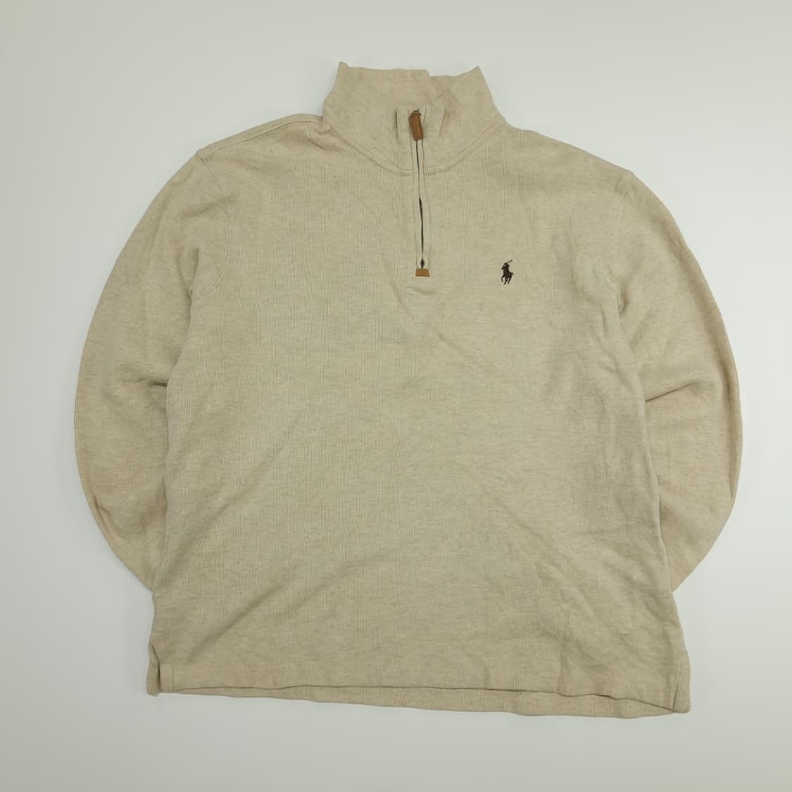 CN666 M 폴로 랄프로렌 오트밀베이지 하프집업 긴팔 니트 스웨터 상품이미지1