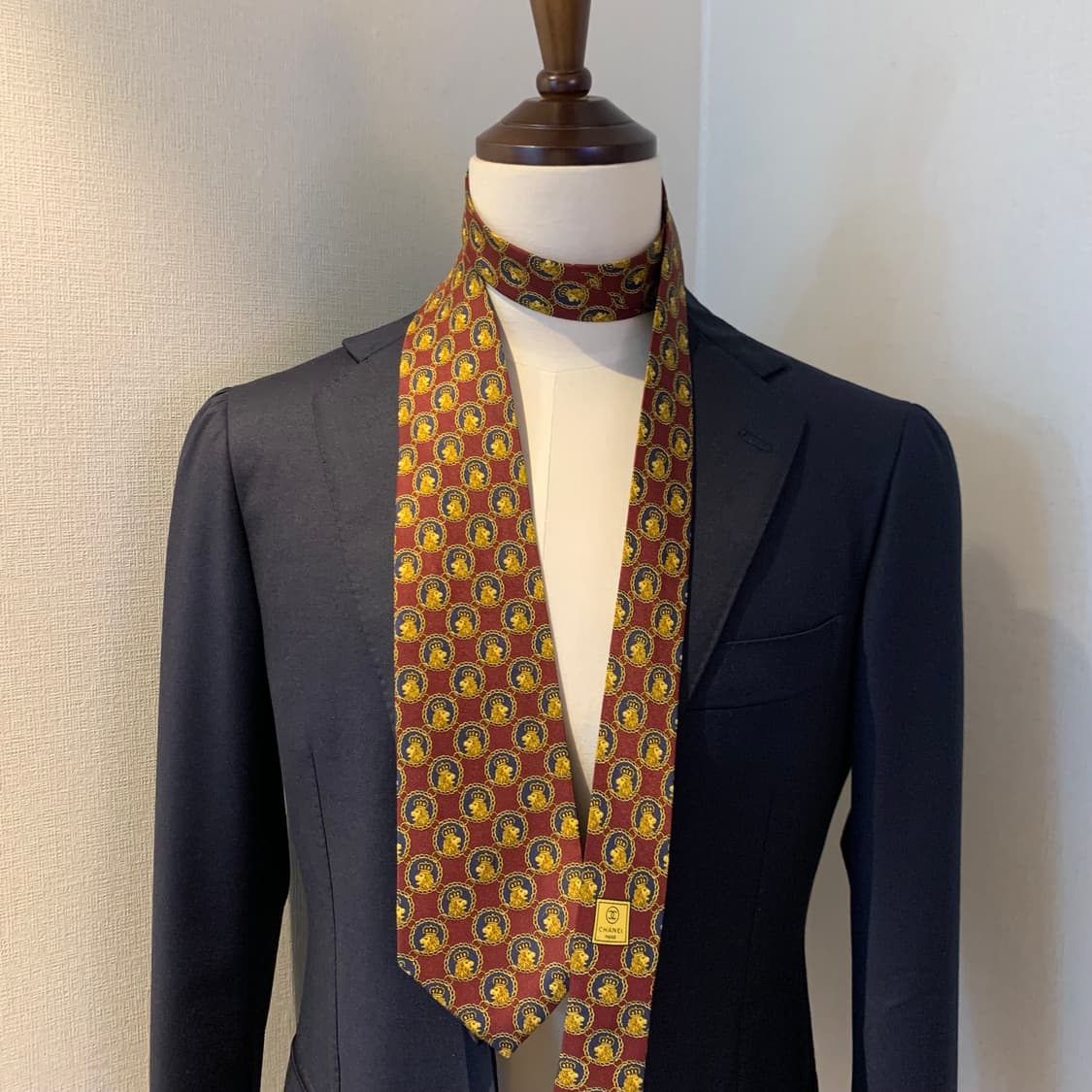 샤넬(CHANEL) 기하학적패턴 이태리 100실크 명품넥타이 A+등급 상품이미지1