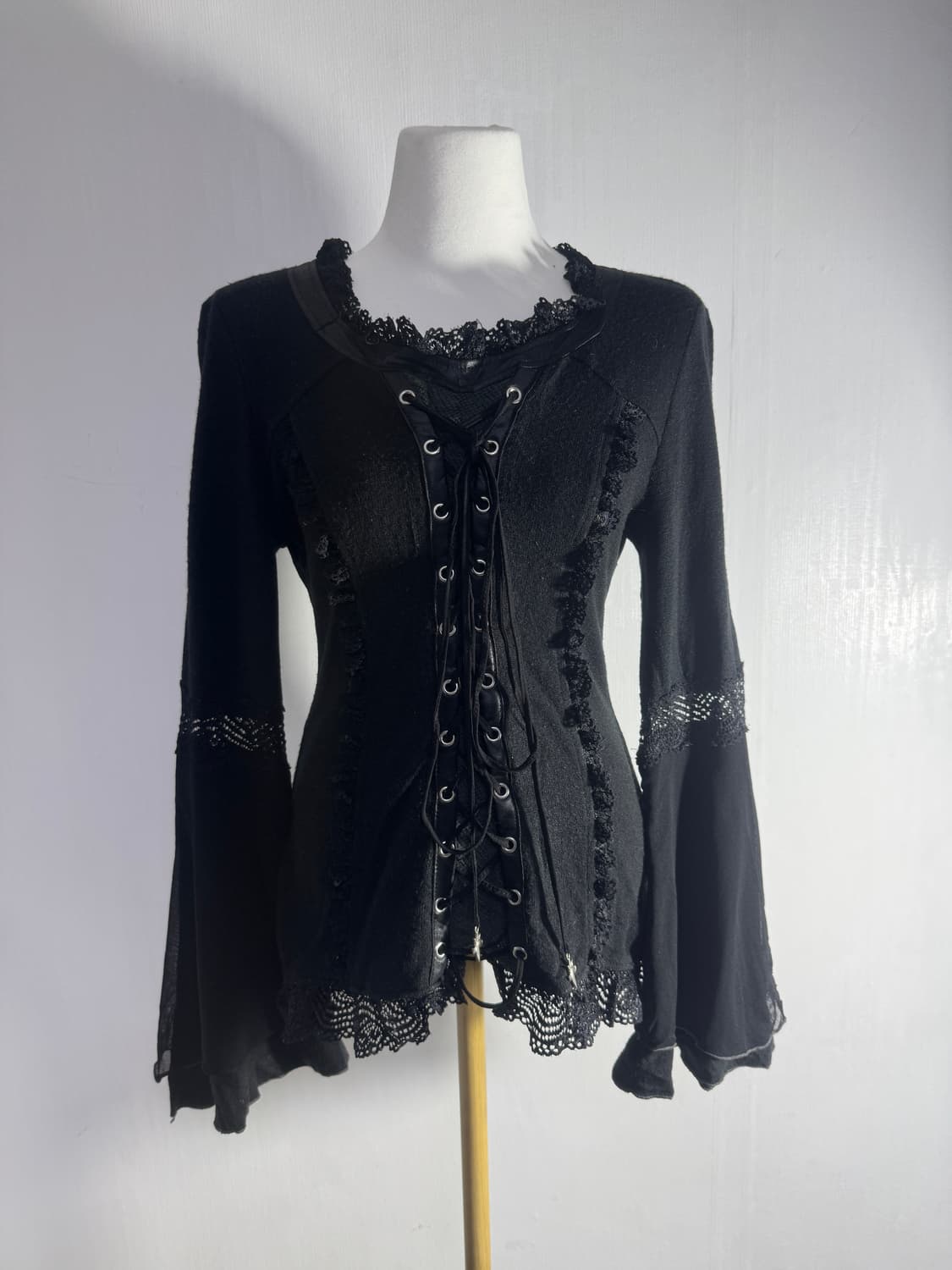 Ozz croce 레이스업 코르셋 니트 탑 y2k 고딕 오즈온 상품이미지1