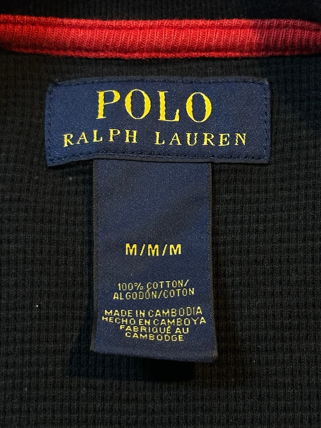 폴로 랄프로렌 POLO 신형 와플 니트 롱슬리브 긴팔 블랙 상품이미지4