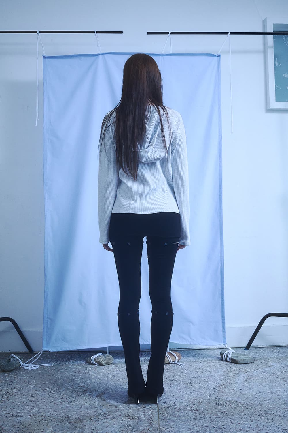 HalominiumSLIM WAFFLE HOODIE LIGHT GRAY 상품이미지2