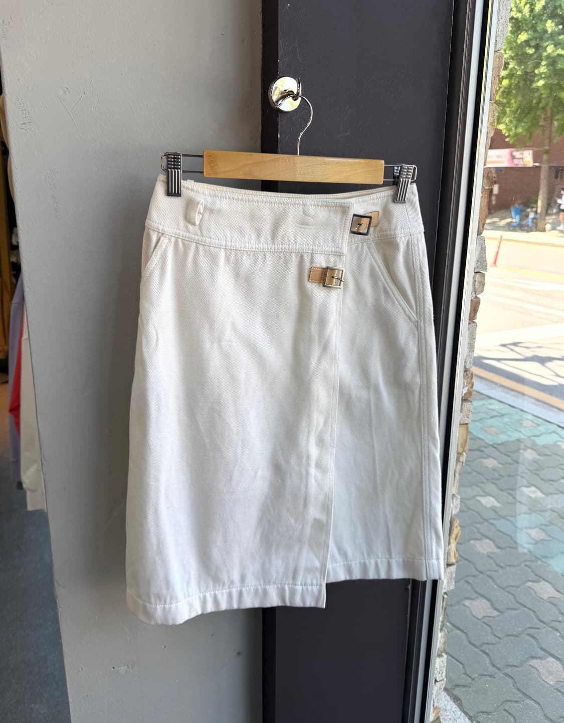 34/ 샤넬 00AW 화이트 코튼 스커트 상품이미지3