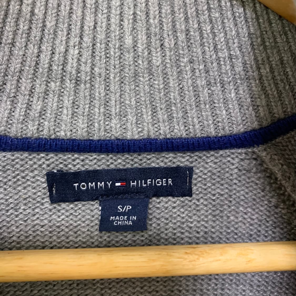 타미힐피거 반 하이넥 그레이 니트 집업 가디건 빈티지 남성 S 남녀공용 상품이미지3