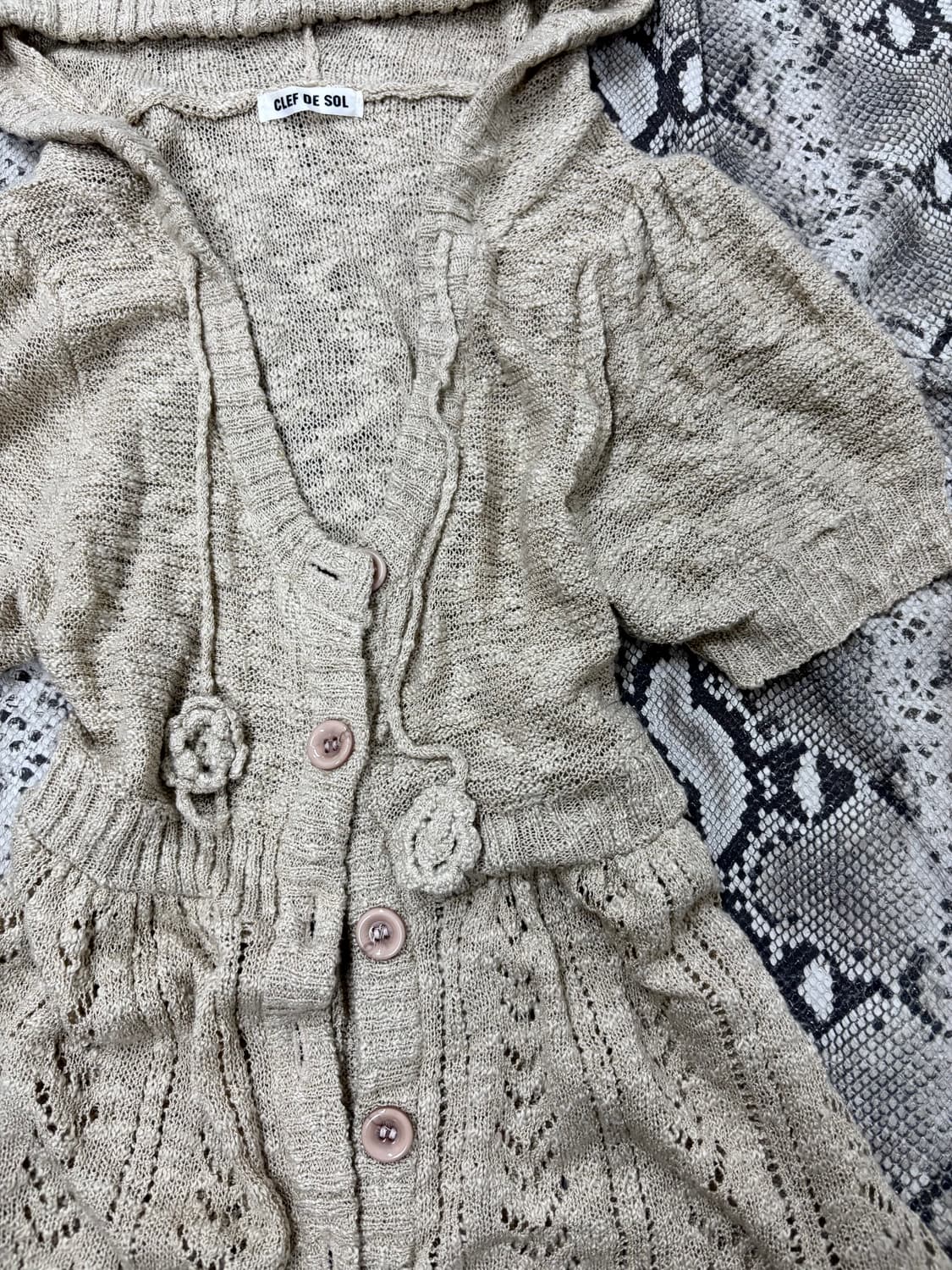 “Vintage” Ivory Hooded Mori Girl Mood Ca 상품이미지6