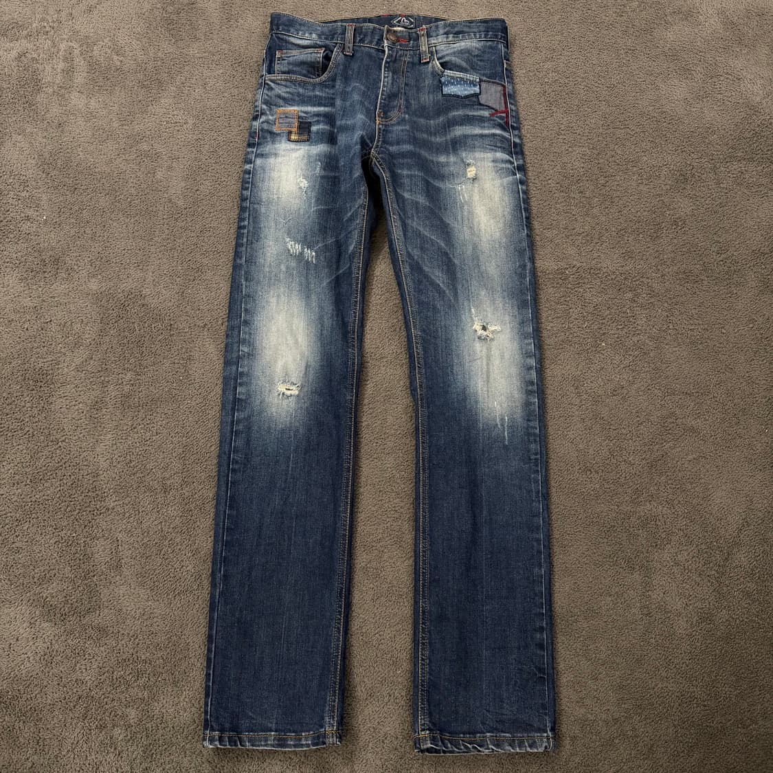 [정품/30] 에비수 패치워크 빅로고 자수 데님팬츠 상품이미지2