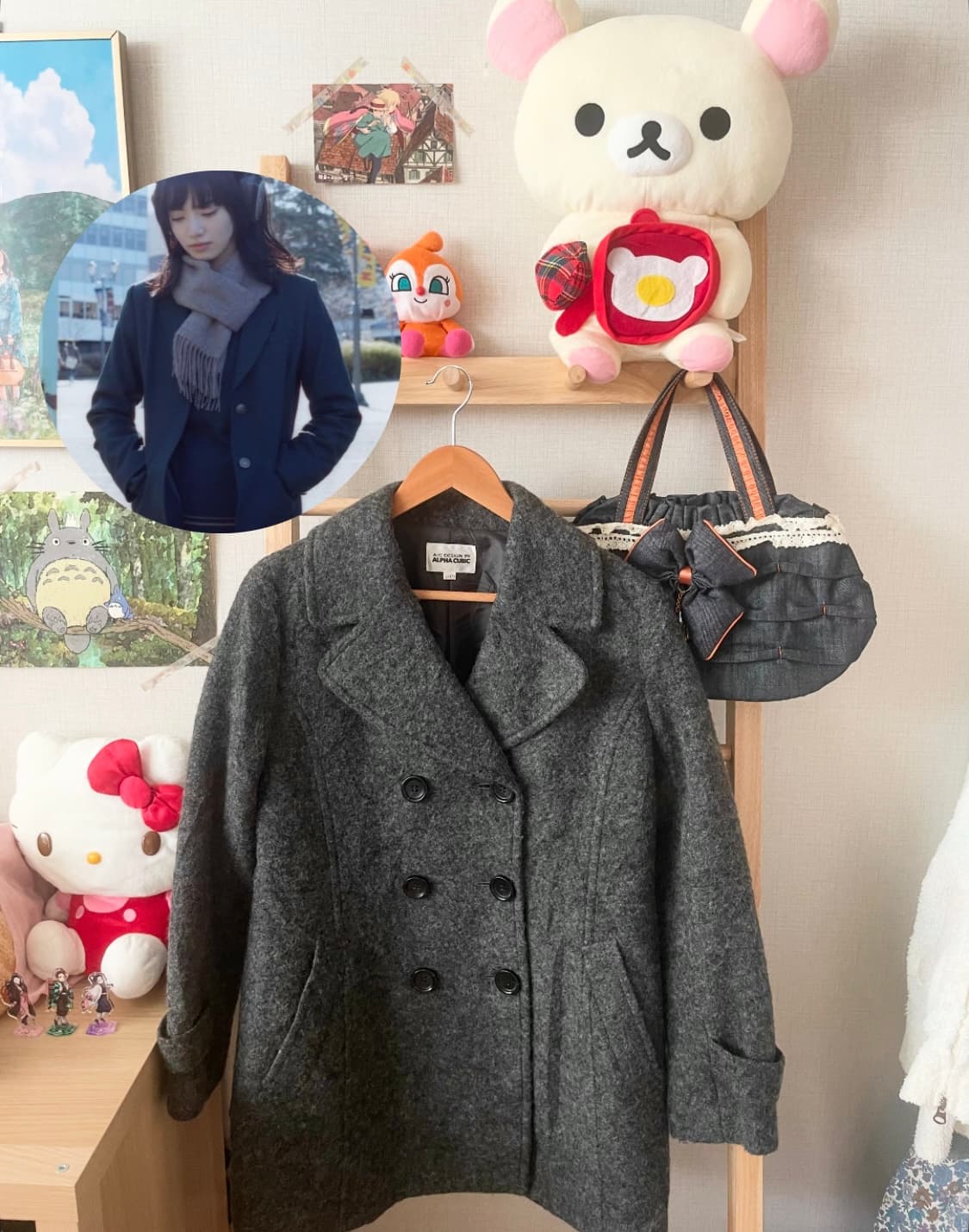 모리걸 빈티지 도쿄모리 차콜 울코트 🤍🖤 상품이미지1