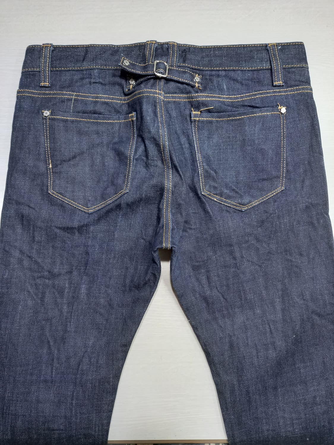 32 새상품 Swallow Kor 생지 스판 슬림일자 진청 32-346 상품이미지4