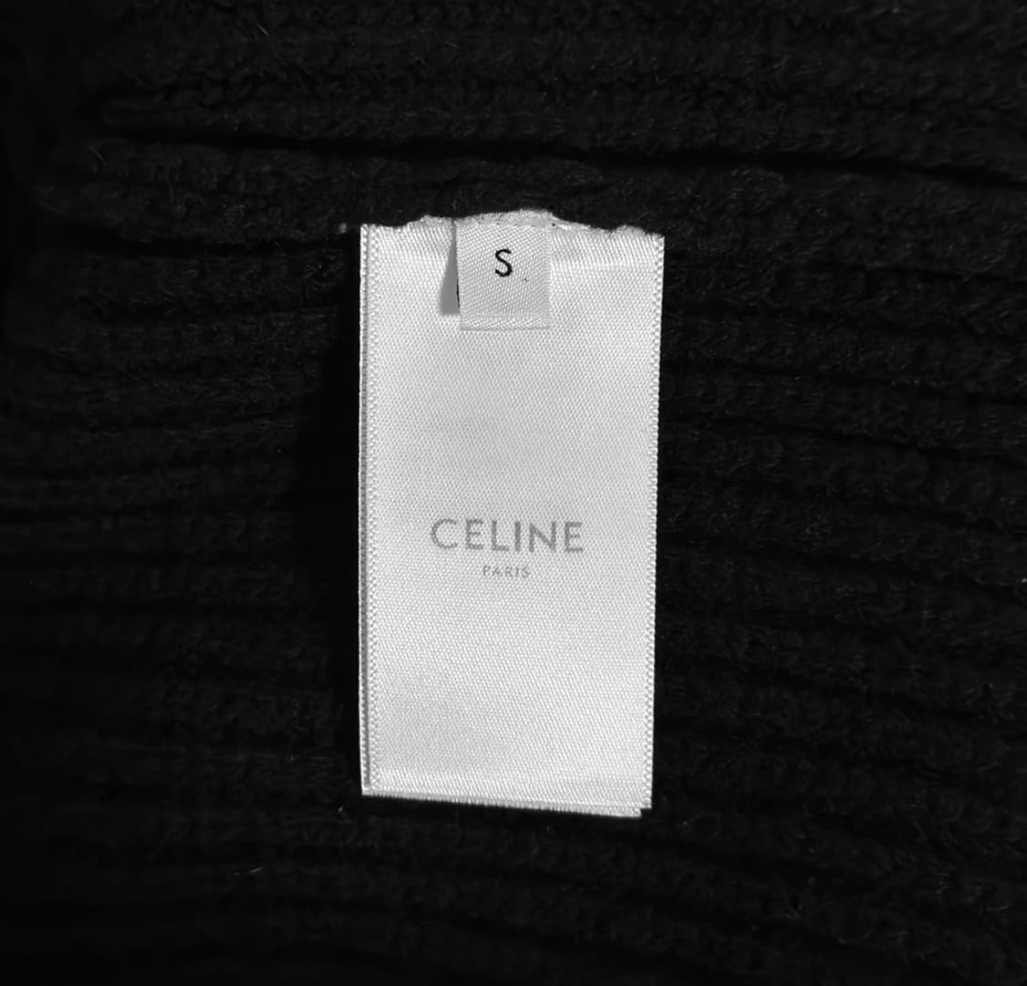 [S] Celine 셀린느 남성 로고 오버사이즈 울 니트 스웨터 블랙 상품이미지7