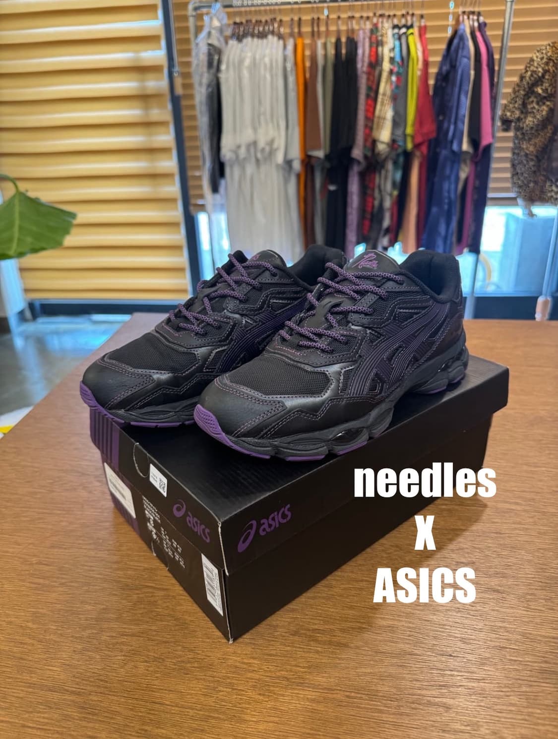 [260mm] 아식스 x 니들스 젤 NYC 블랙 퍼플 상품이미지1