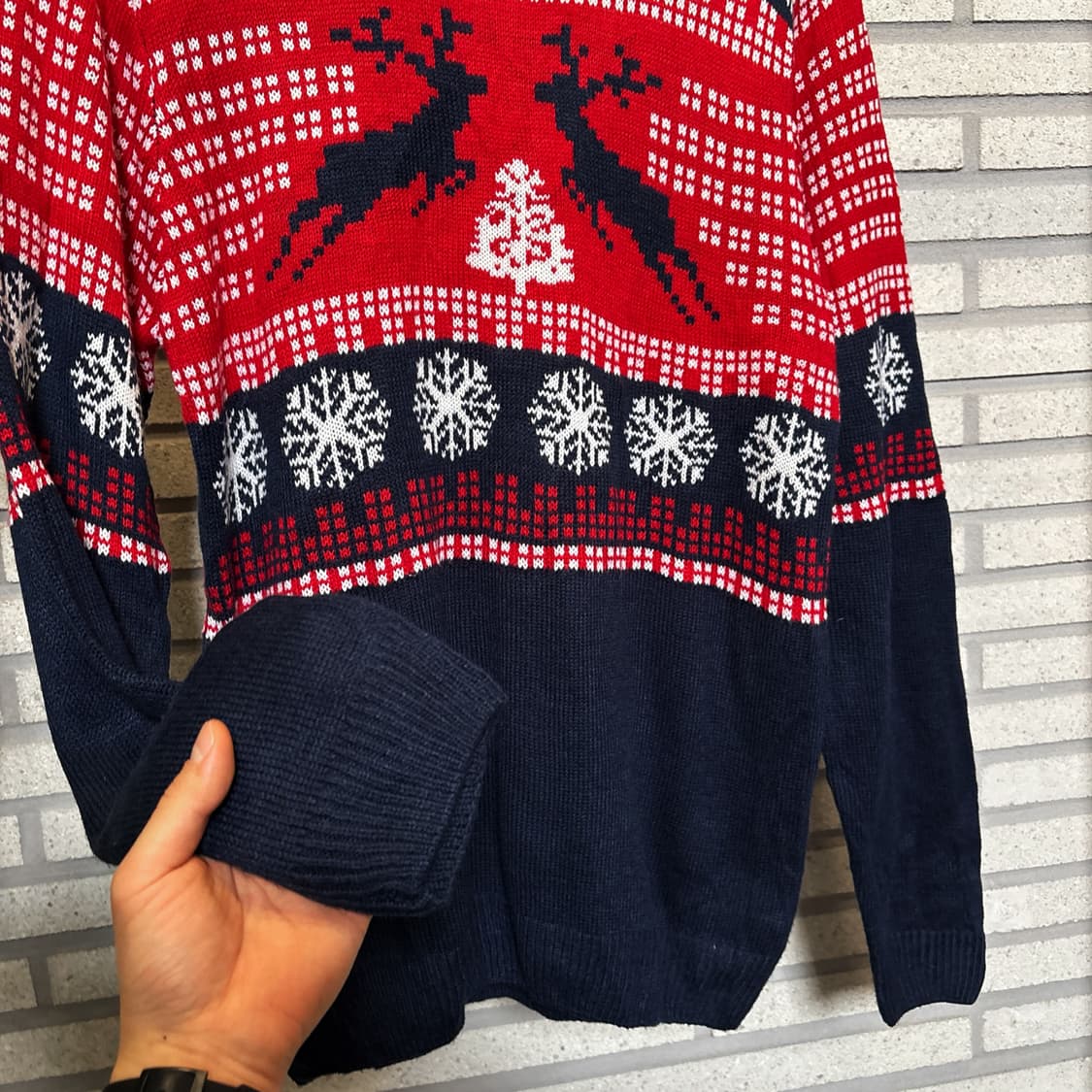 USA VINTAGE 레인디어 홀리데이 패턴 니트 스노우플레이크 디테일 상품이미지5