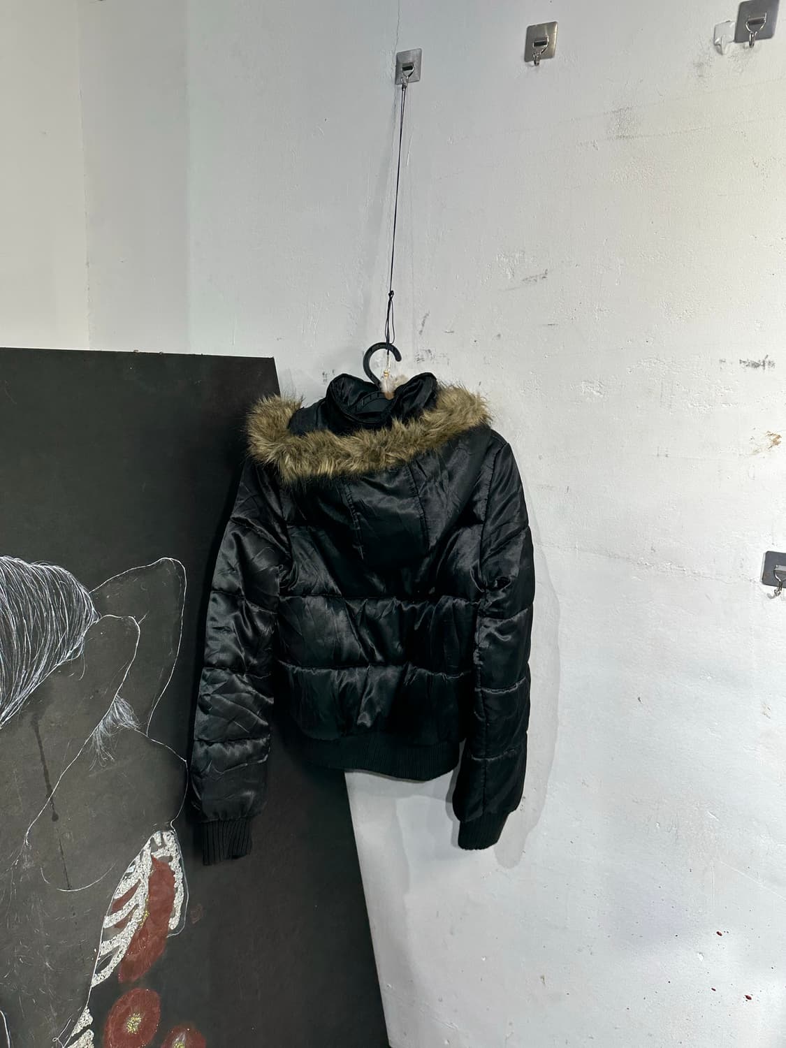 Jpn 일본빈티지 블랙 퍼 후드 패딩 상품이미지8