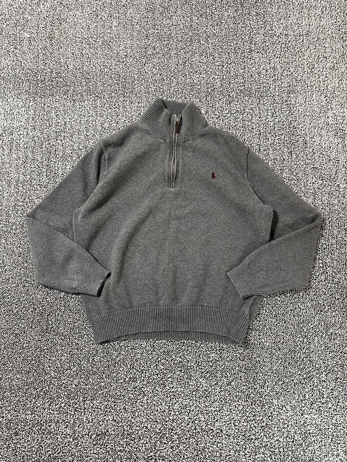 빈티지9. 폴로랄프로렌 아노락 하프집업 봄 니트 그레이 니트 스웨터 상품이미지1