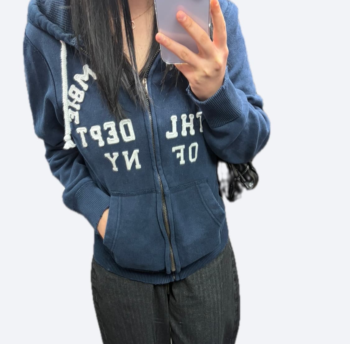 ✨아베크롬비 아치로고 네이비 후드집업✨ 상품이미지1