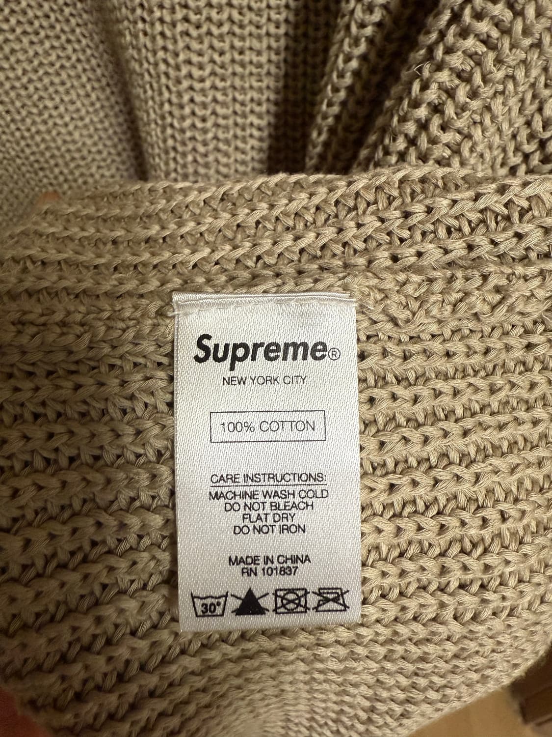 18FW 슈프림 꼼데가르송 shirt 스웨터 TAN L size 상품이미지6