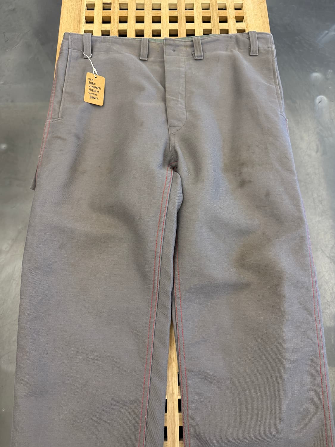OLD EURO GREY RED STITCH 빈티지 프렌치워크팬츠 상품이미지3