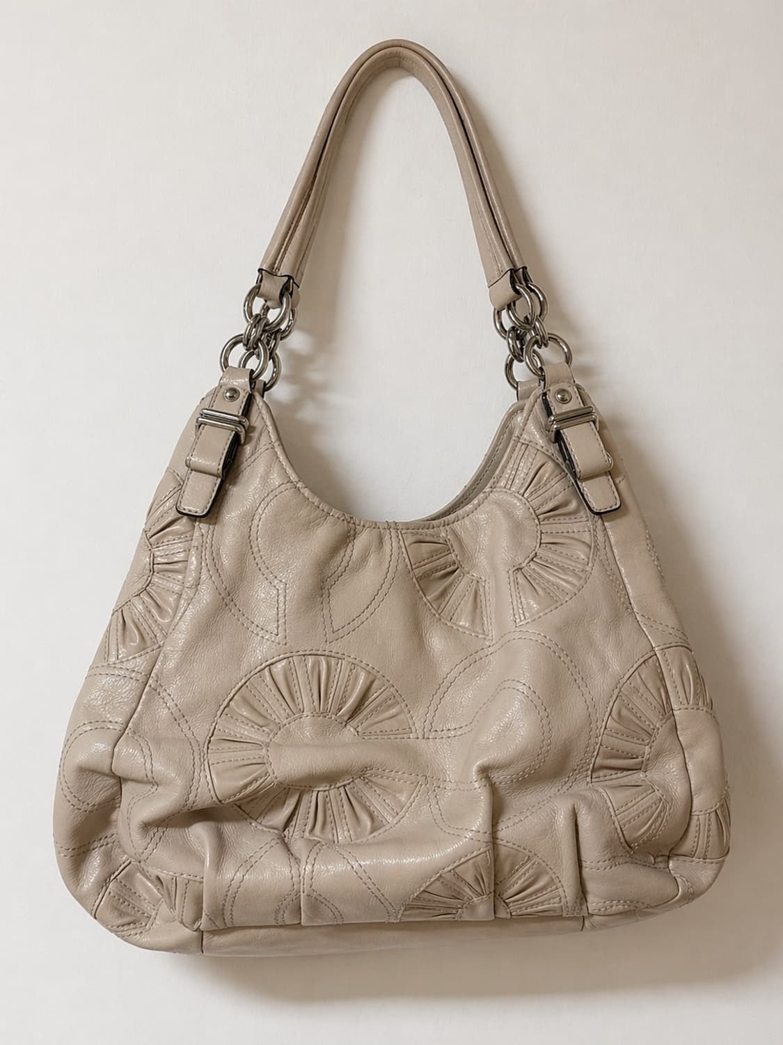 🤍정품 코치 Y2K 패치워크 레더 호보백 숄더백 크림베이지 상품이미지3