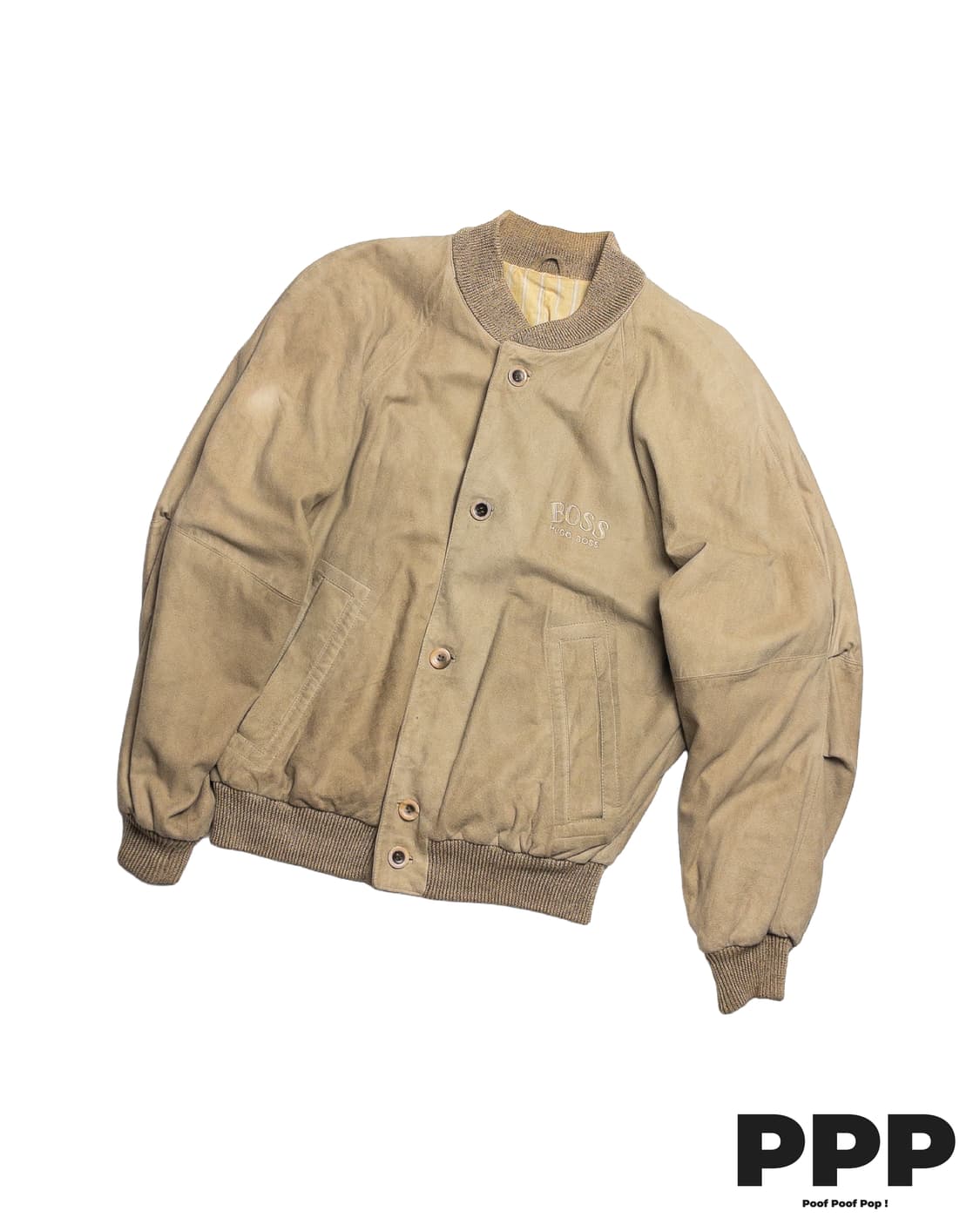 80’s Hugo Boss 스웨이드 레더 봄버 자켓 상품이미지2