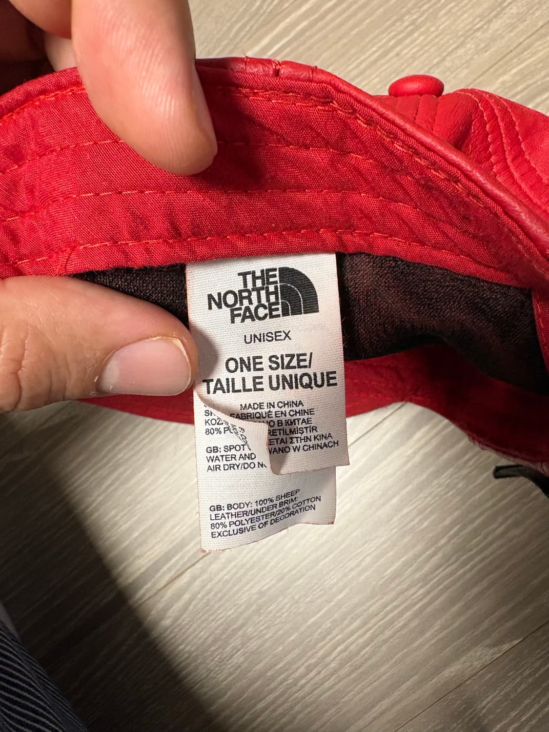 노스페이스 X 슈프림 가죽 볼캡 레드 상품이미지5