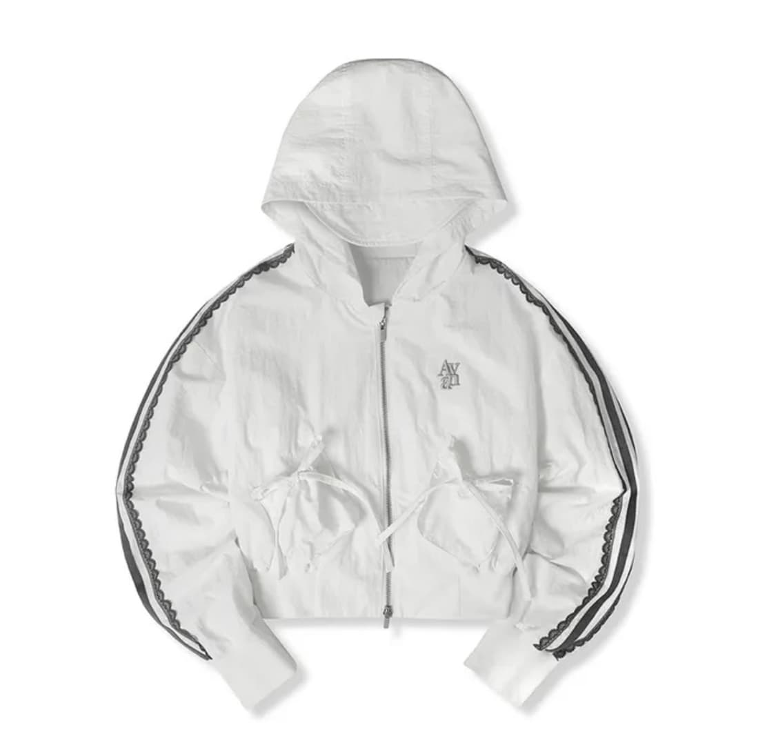 어반드레스 화이트 레이스 크롭 바람막이 상품이미지1