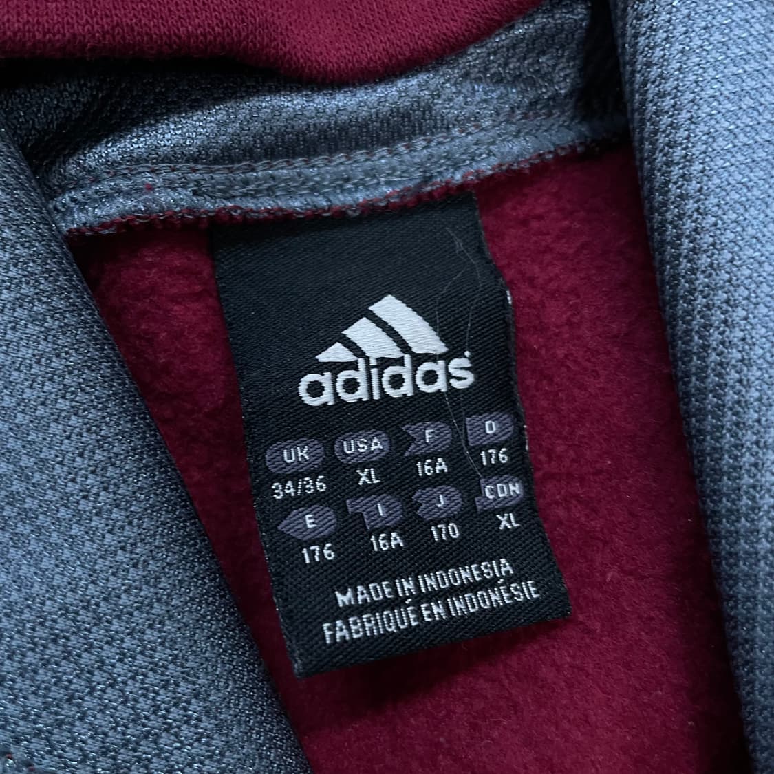 아디다스 올드스쿨 빅 로고 후드티 버건디 상품이미지4