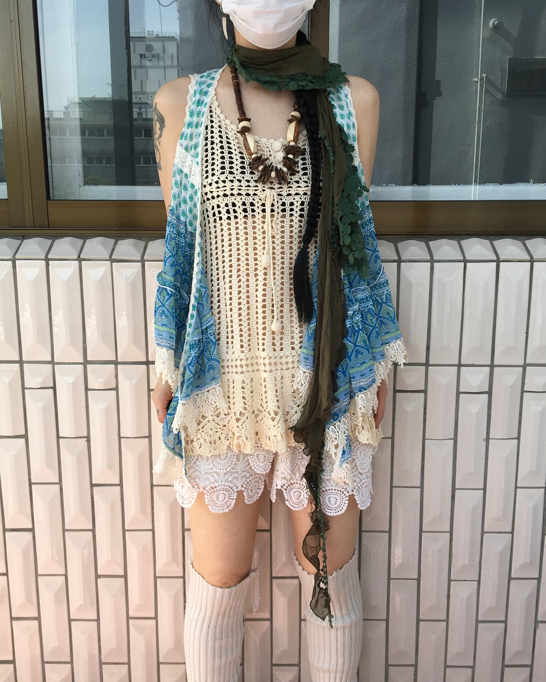  pom pom crochet trimming scarf 상품이미지5
