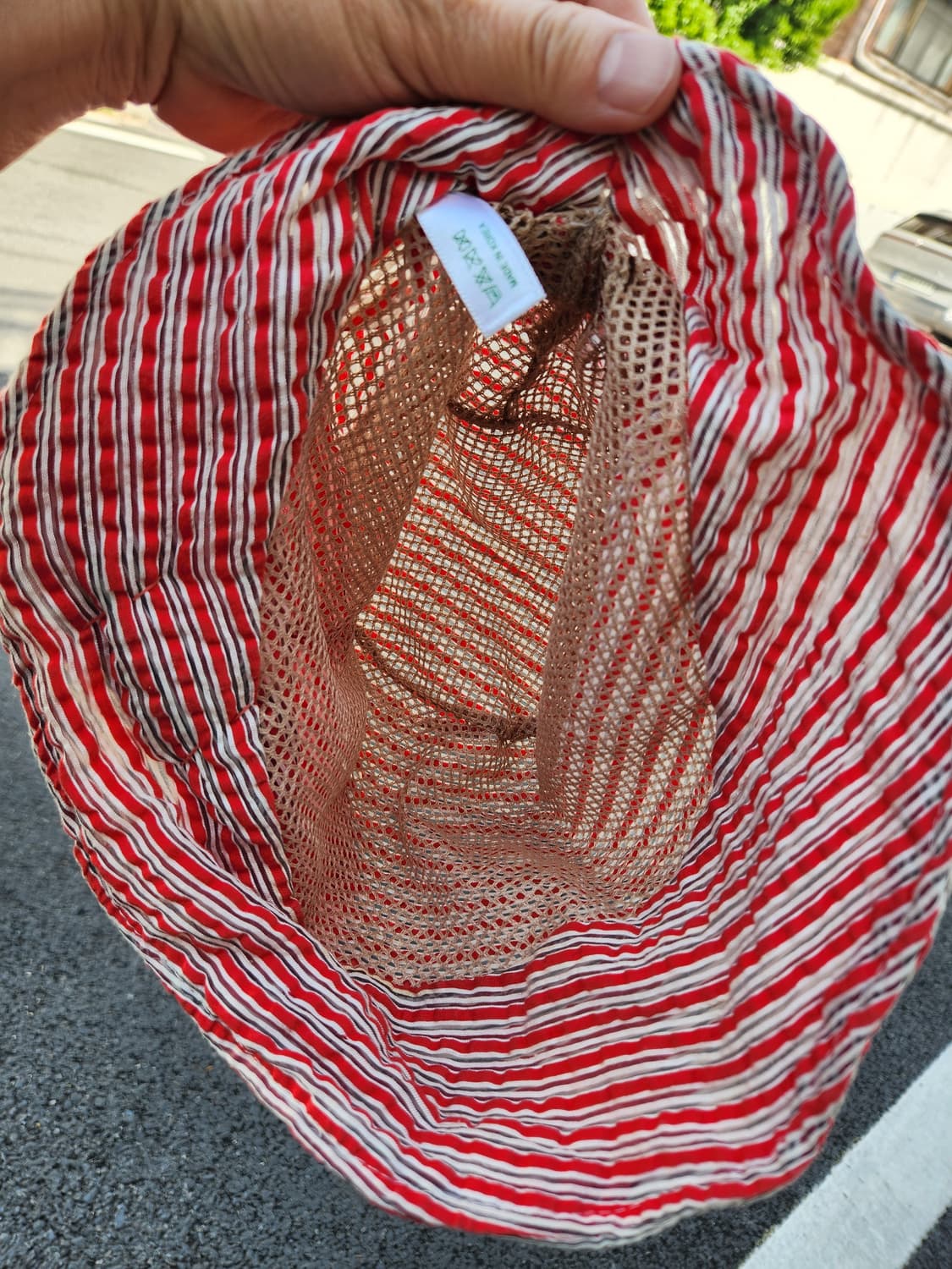 시원한 줄무늬 주름 벙거지 모자 상품이미지5