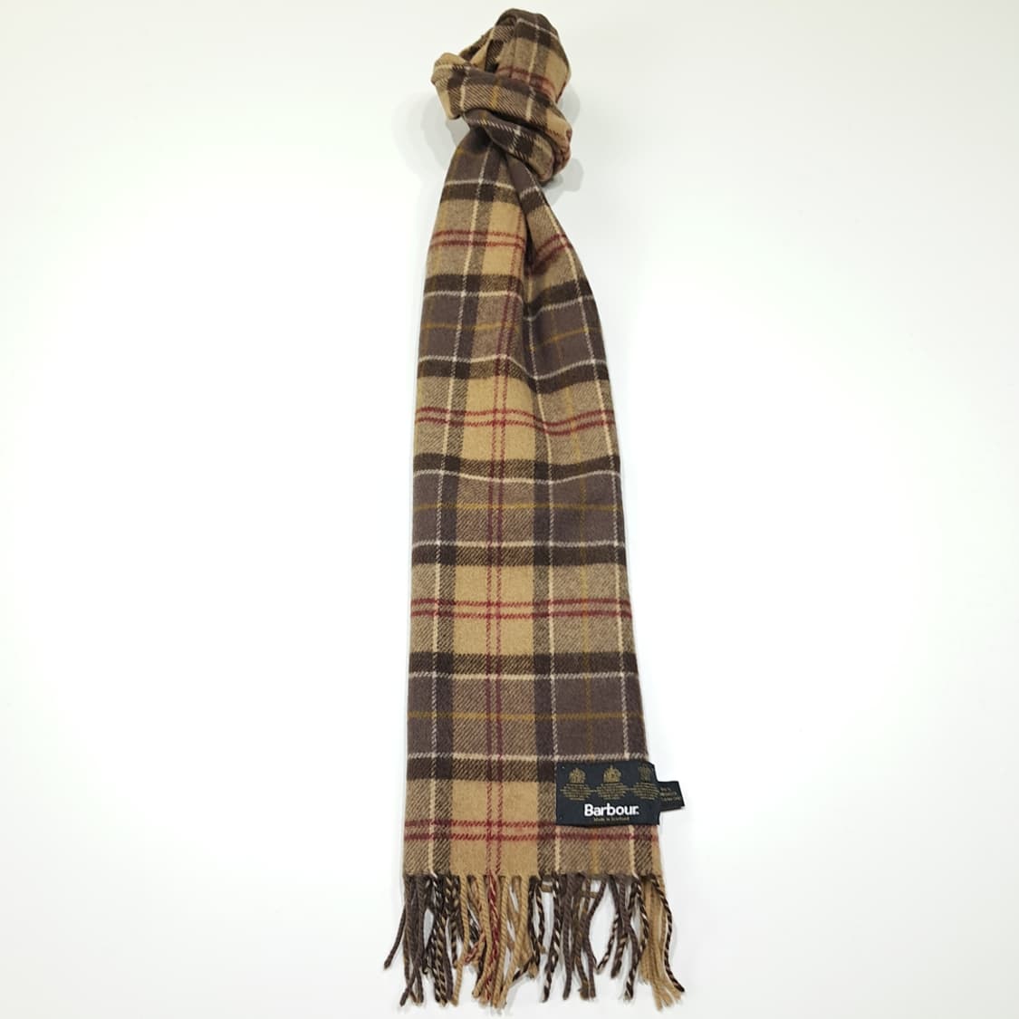 MX450 바버 스코틀랜드판 램스울 3로얄워런트 베이지 머플러 목도리 상품이미지5