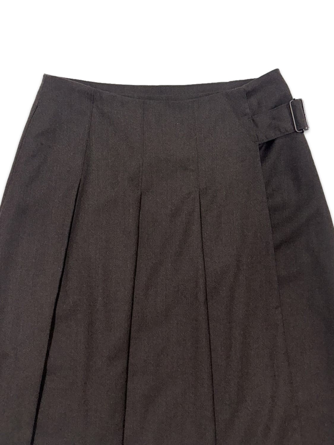 빈티지 브라운 플리츠 벨트 미디 레이어드 스커트 상품이미지3