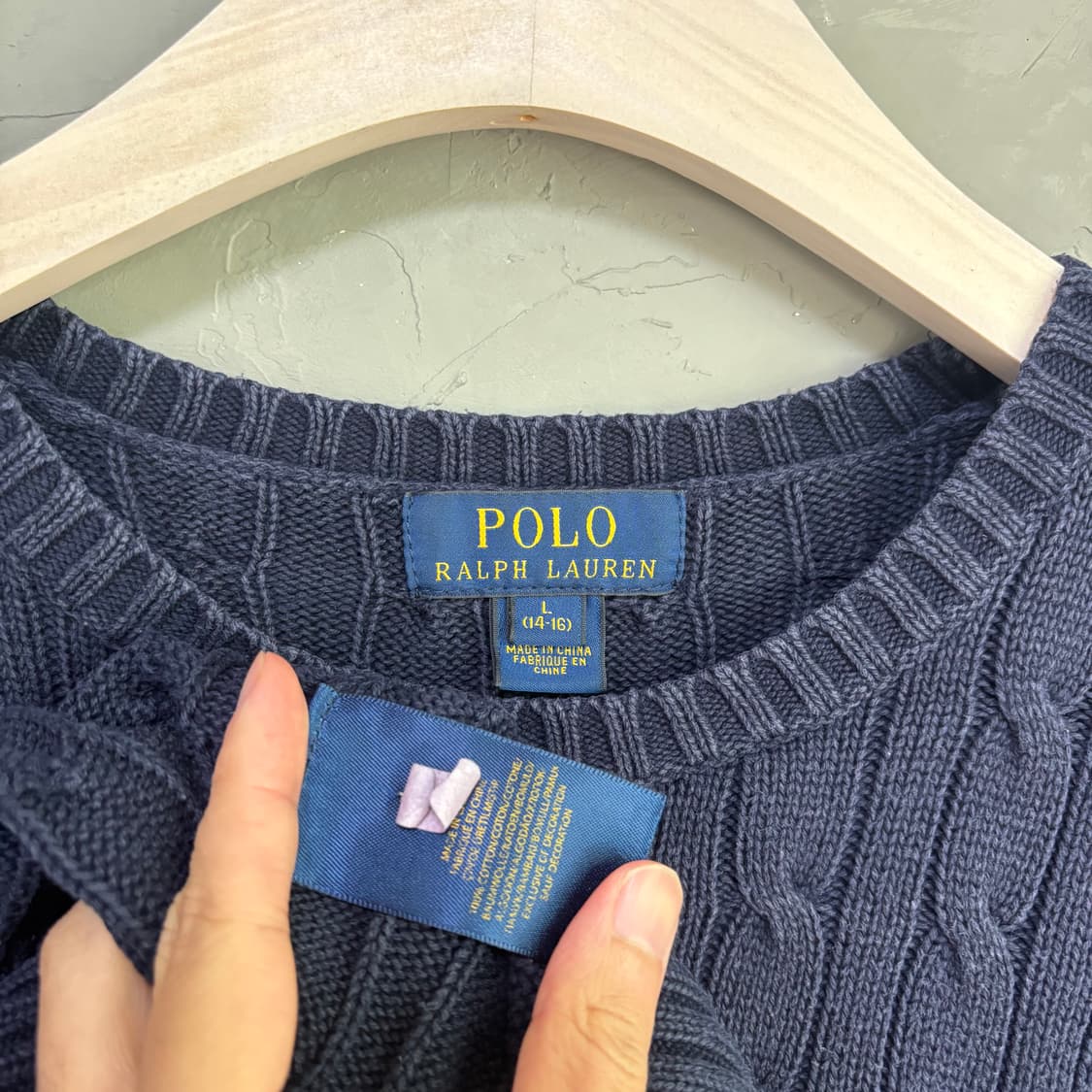 폴로 랄프로렌 꽈배기 니트 네이비 상품이미지3