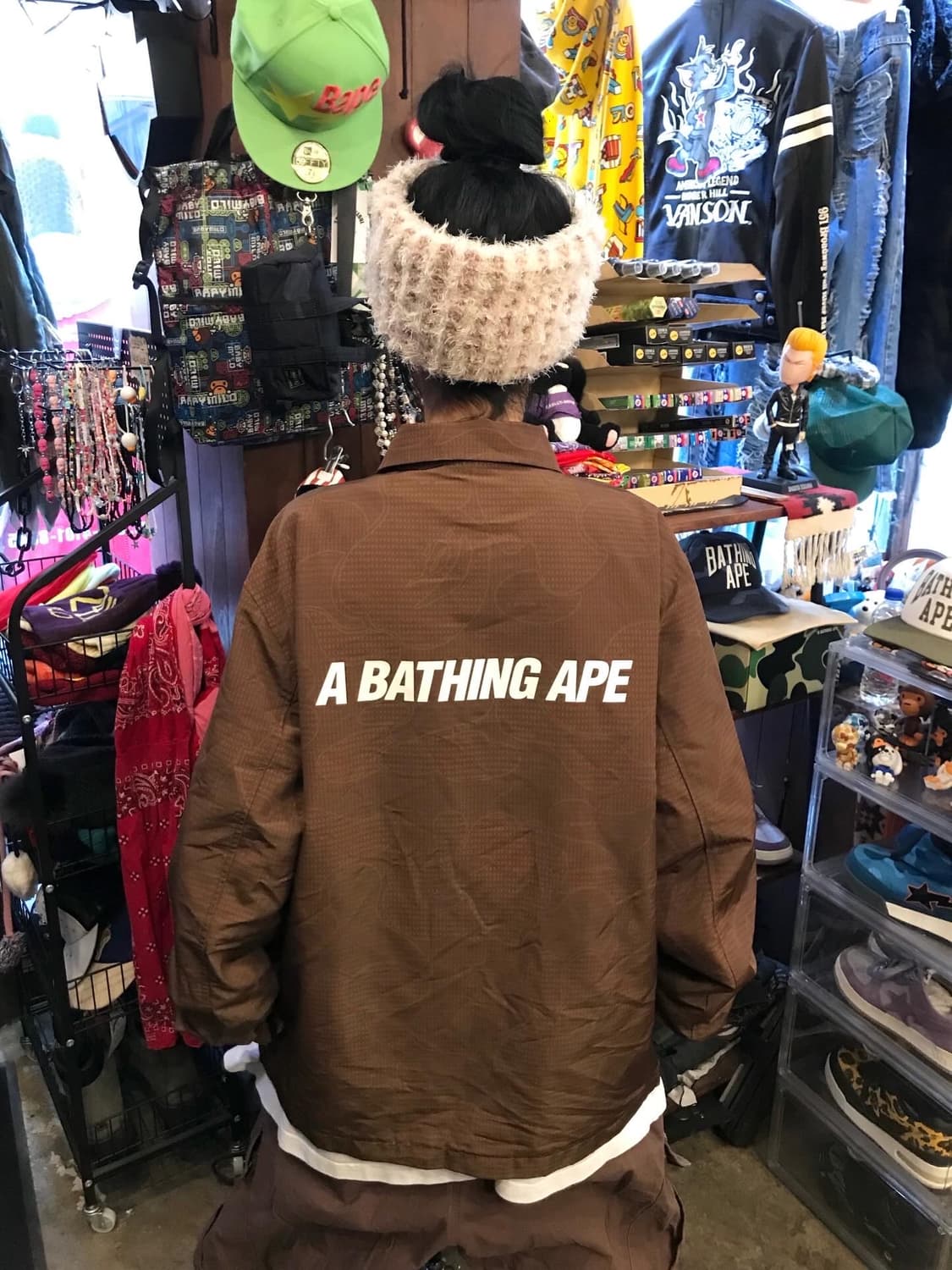 Bape Brown Pattern Coach Jacket  상품이미지4