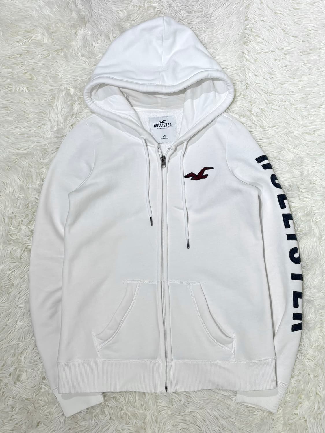 홀리스터 사이드로고 화이트 후드집업 상품이미지3