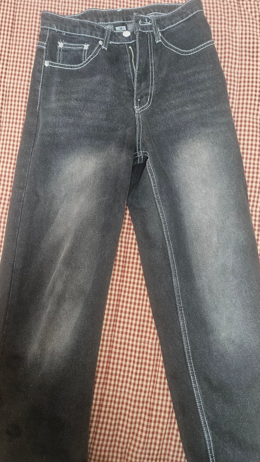 [S] 트릴리온 블랙 워싱 와이드 데님 상품이미지1