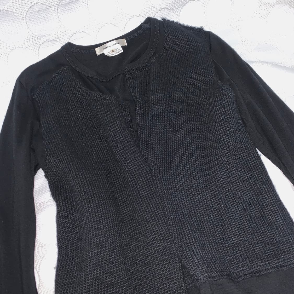 comme des garçons울 니트 배색 긴팔 상품이미지6