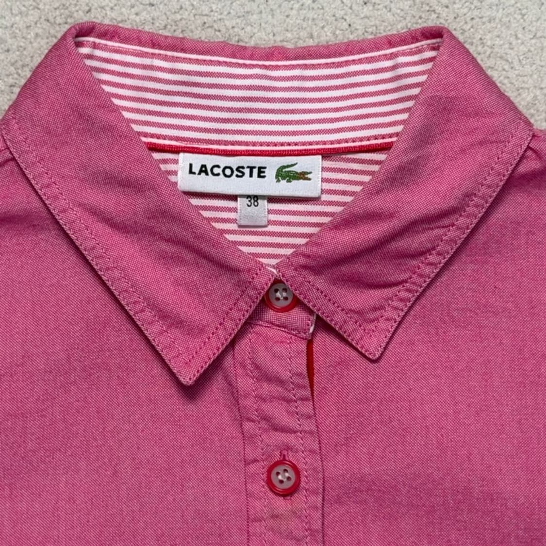 라코스테 레귤러핏 셔츠 핑크 38 상품이미지3