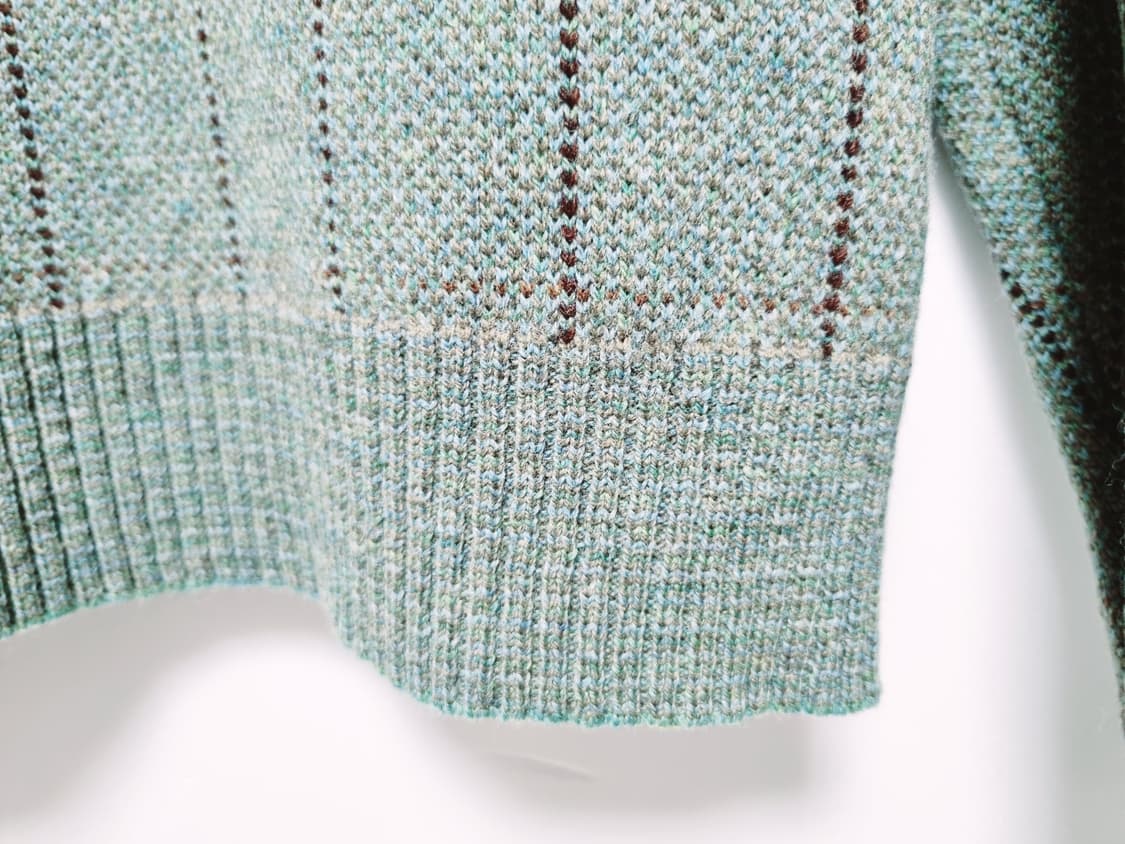 남성 레어 폴로 메리노 램스 울 WOOL 모 양모 레더 가죽 패치 니트 상품이미지5