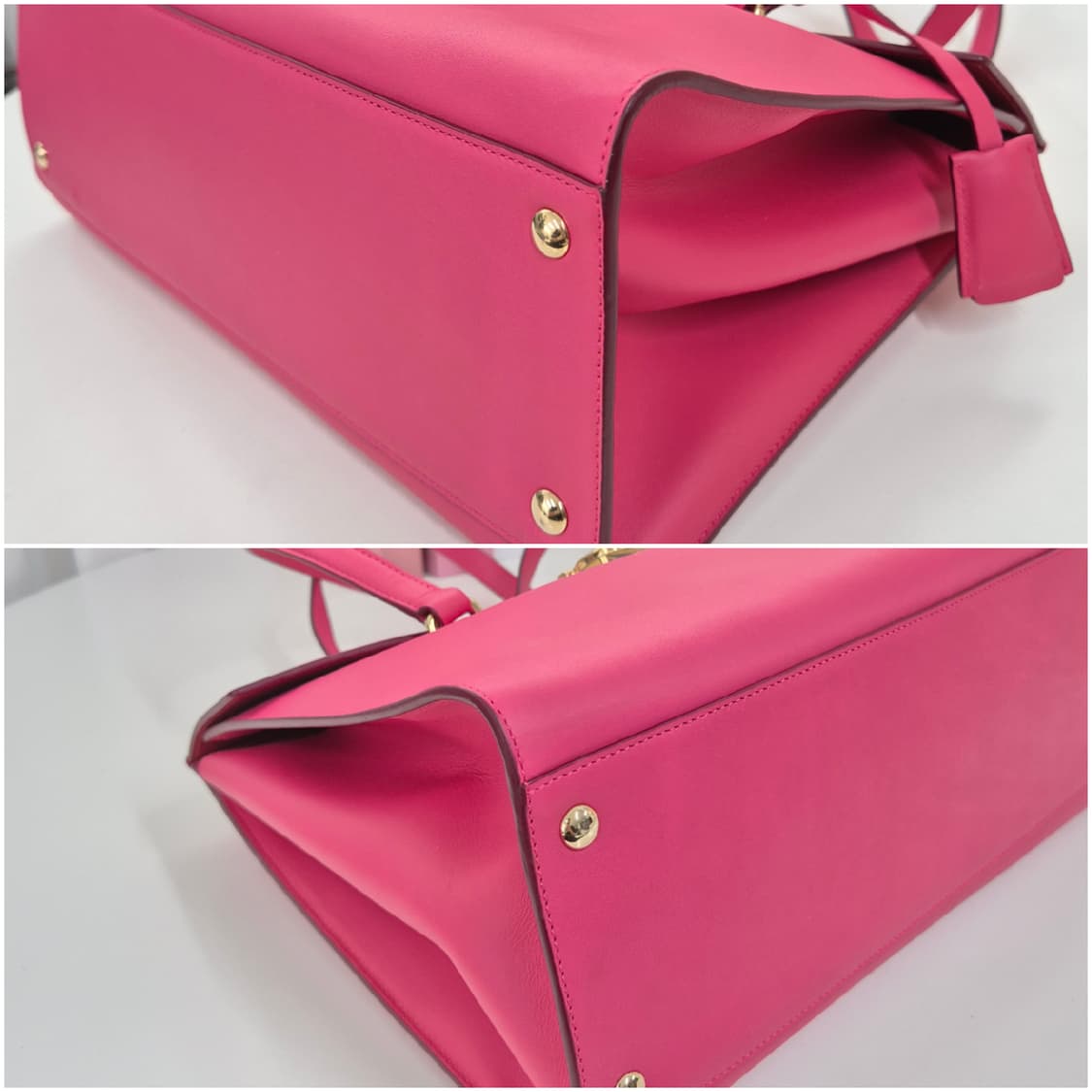 페라가모 간치니 핑크 금장 숄더백 상품이미지8
