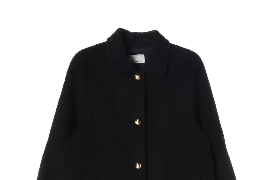 얼바닉 울100% 블랙 골드버튼 싱글 롱 코트
 상품이미지4