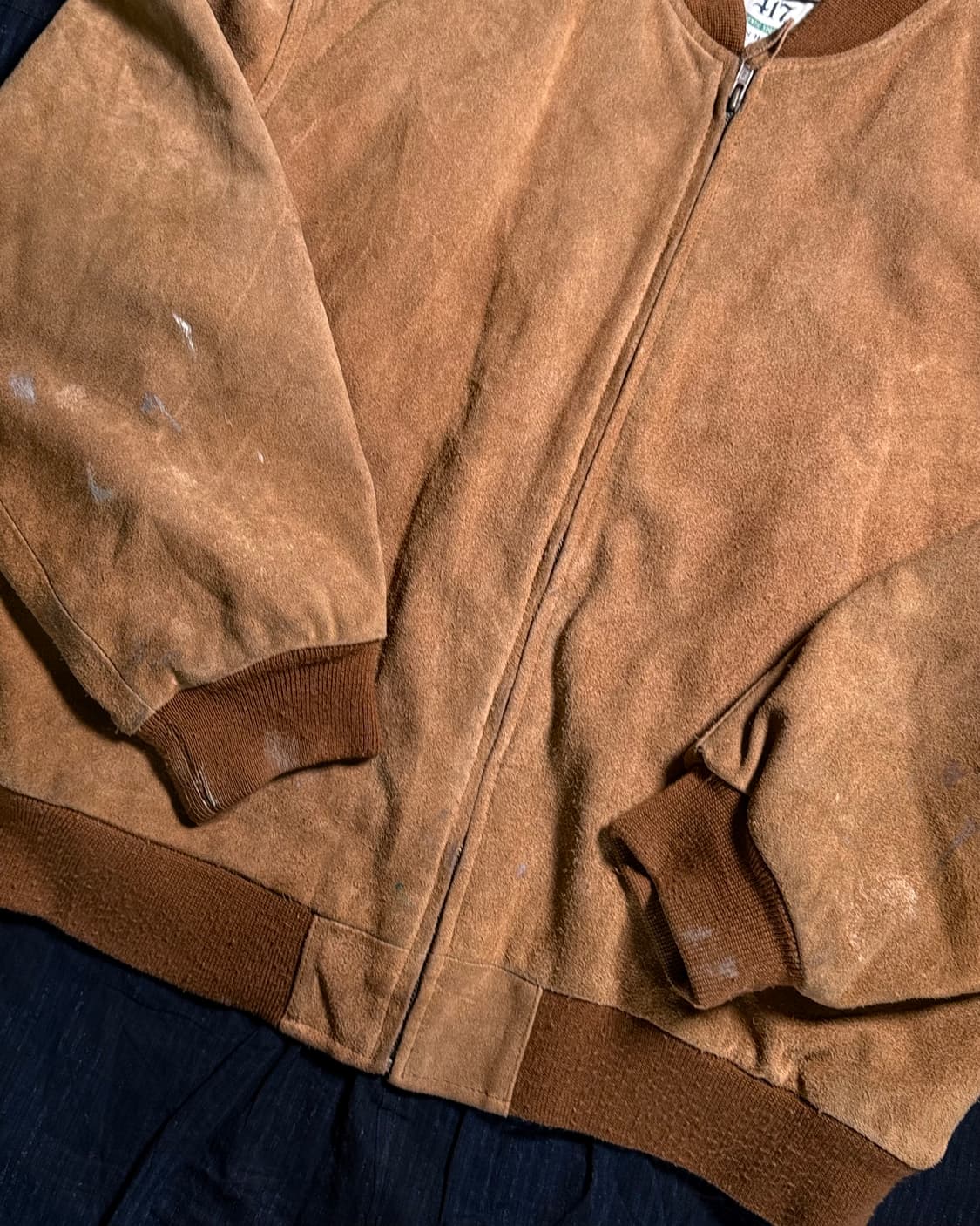 90‘s 417 by 반호이젠 스웨이드 봄버 자켓 XL 상품이미지3