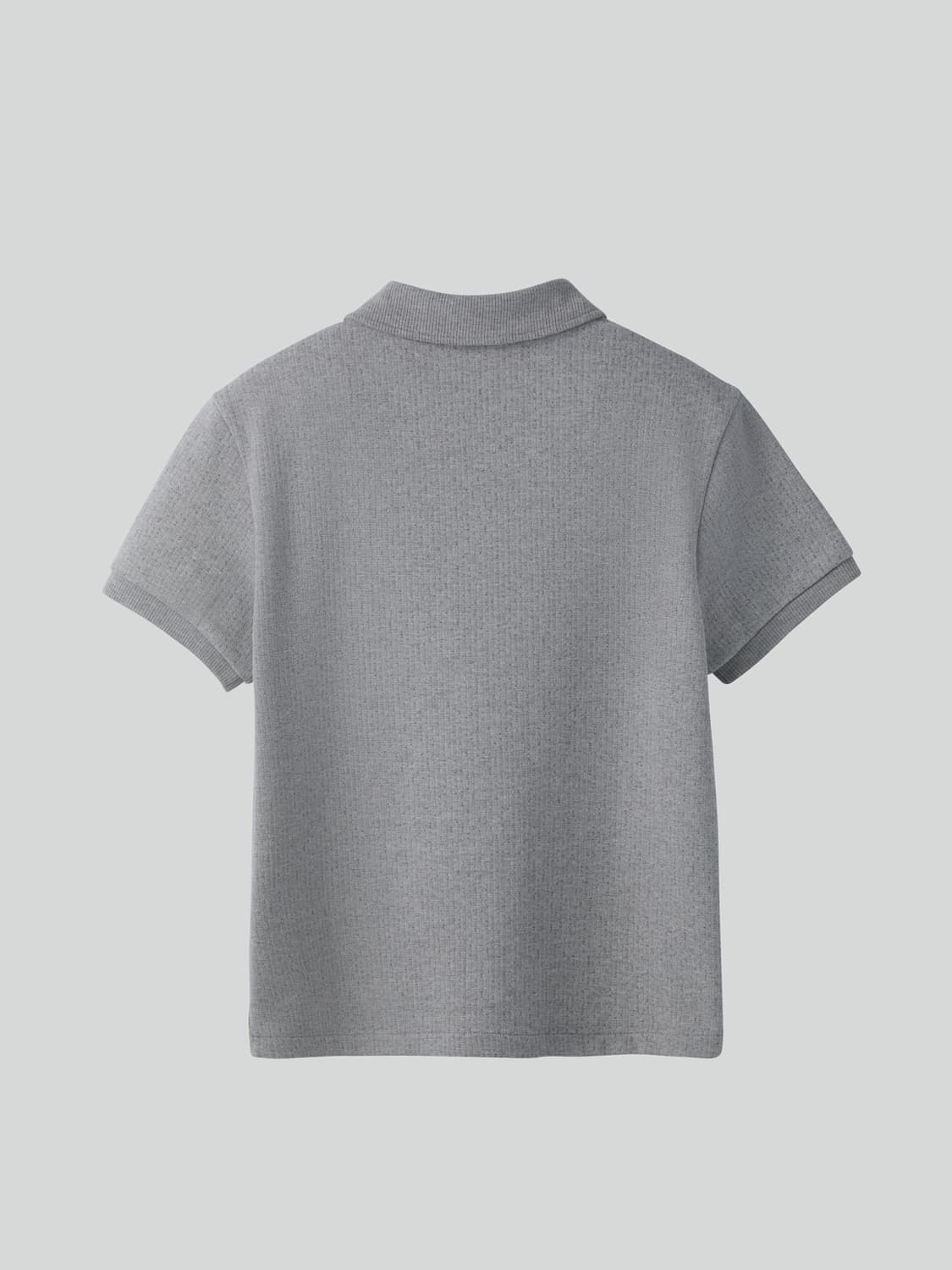 렉토 26SS 슬림핏 PK 피케 탑 카라 티셔츠 멜란지 그레이 상품이미지5