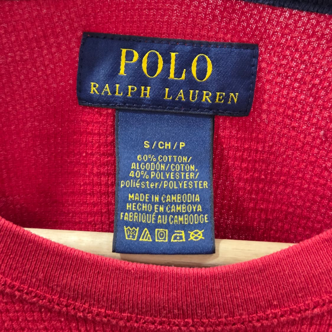 폴로랄프로렌 와플 롱슬리브 레드 S 상품이미지3