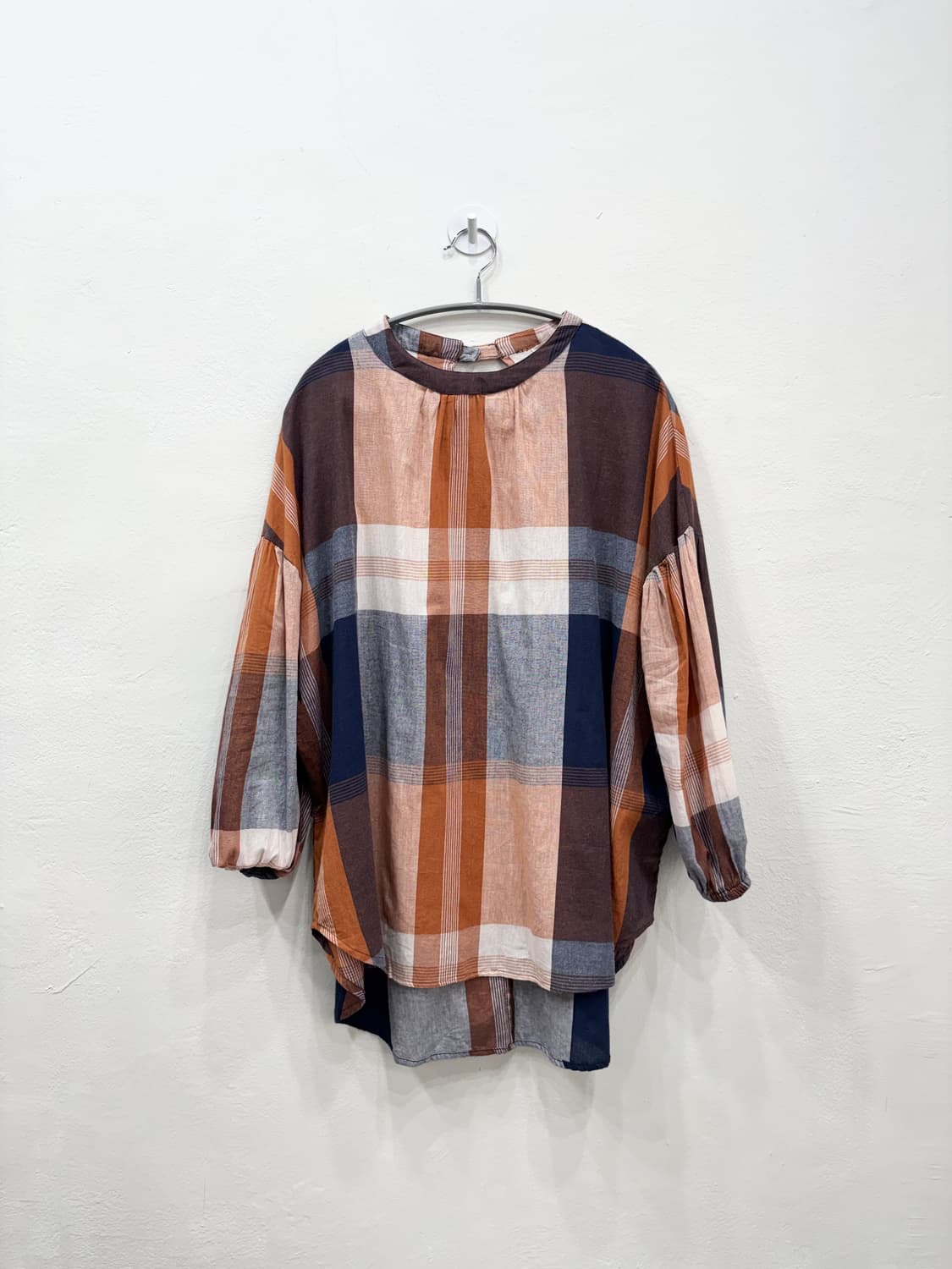 빈티지 체크 블라우스 상품이미지1