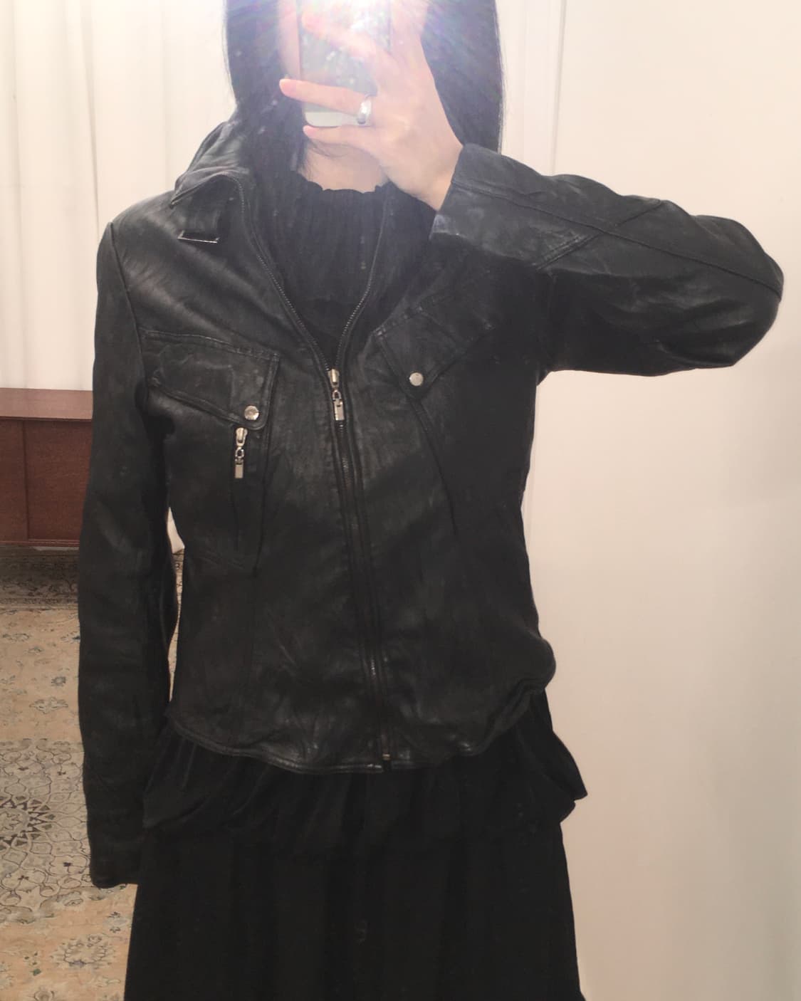 블랙 램스킨 가죽자켓 상품이미지6