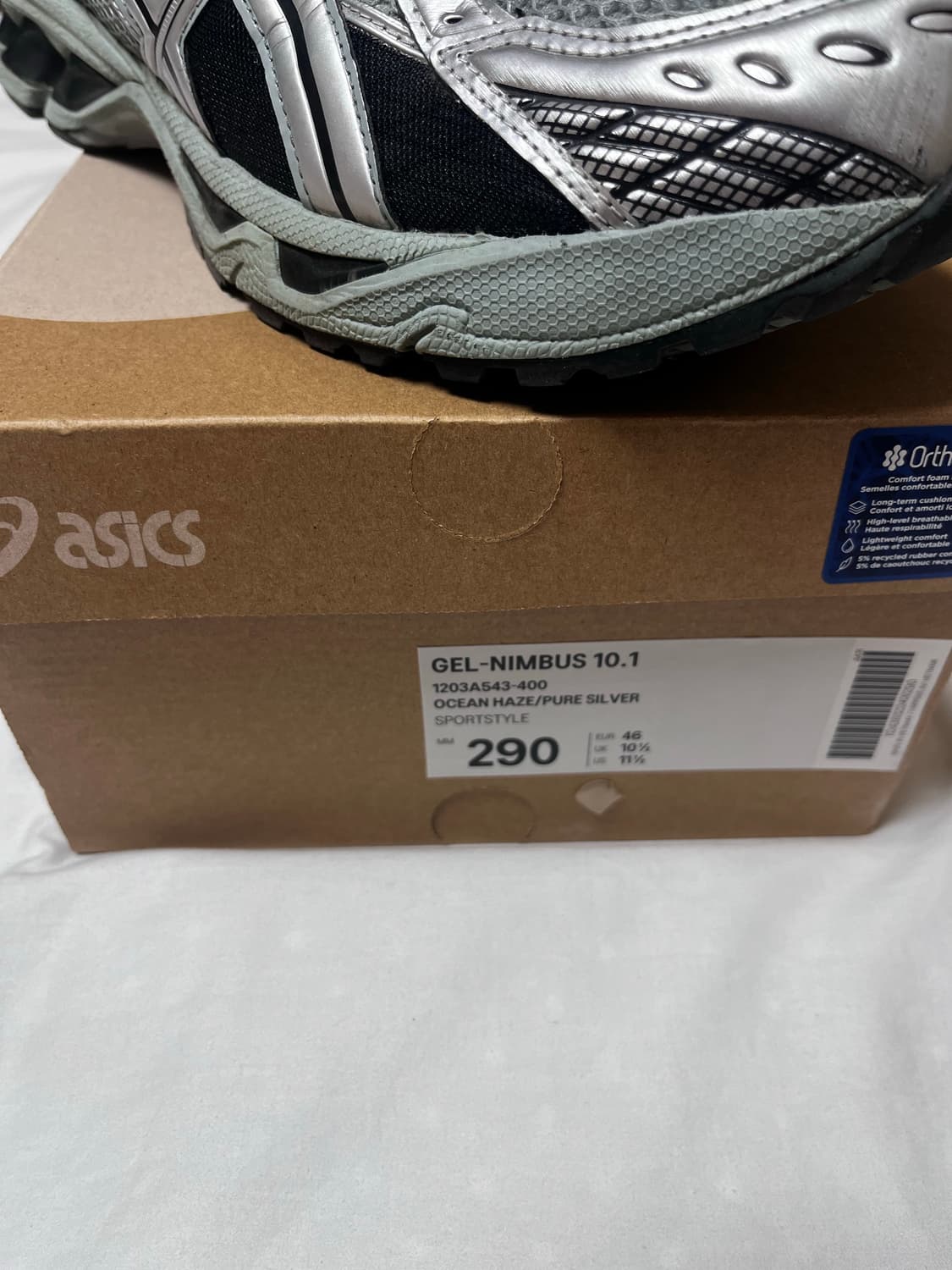 아식스 젤 님버스 10.1 오션 헤이즈 퓨어 실버 상품이미지8