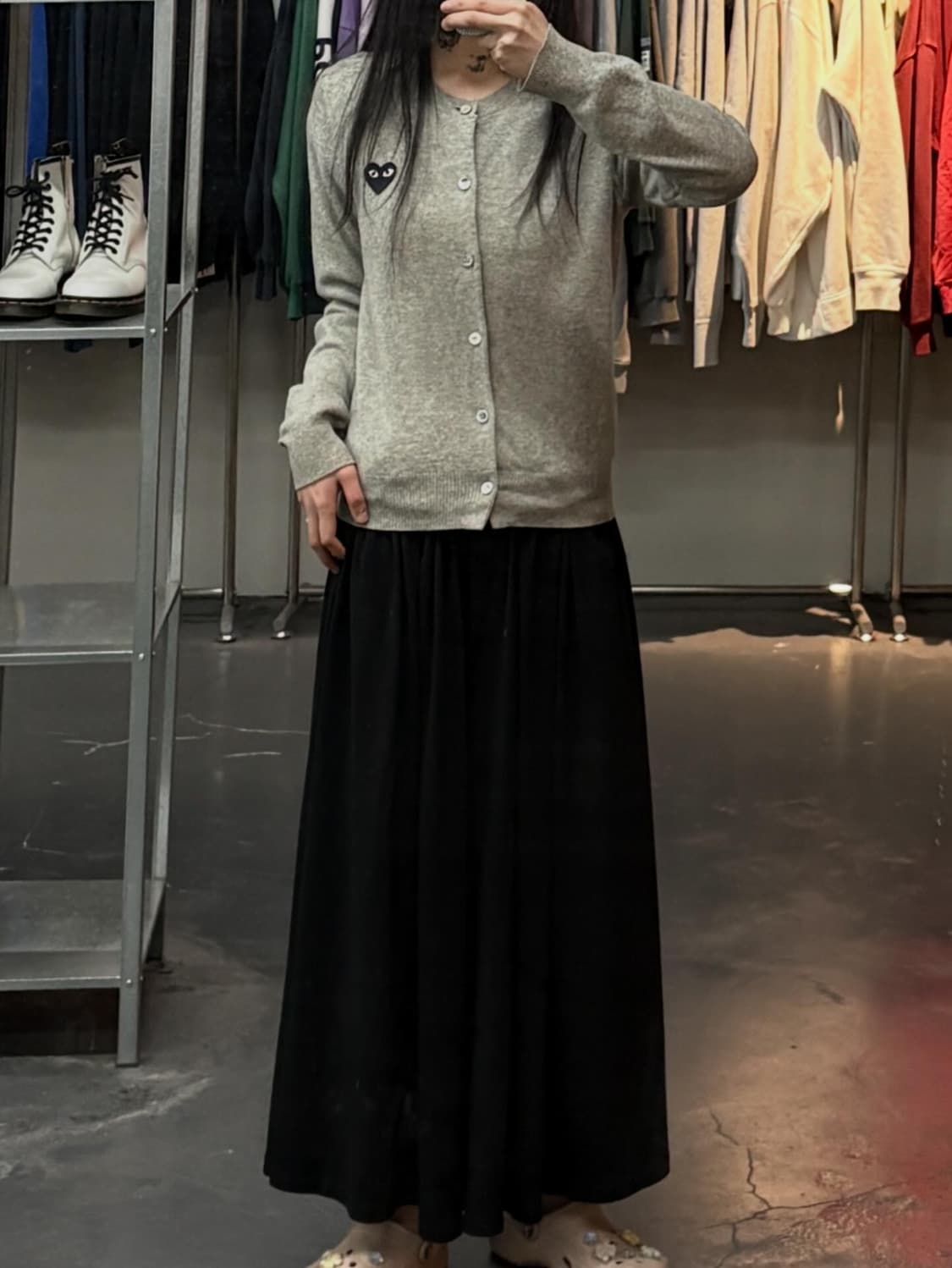 꼼데가르송 블랙 하트와펜 그레이 가디건 A3789 상품이미지1