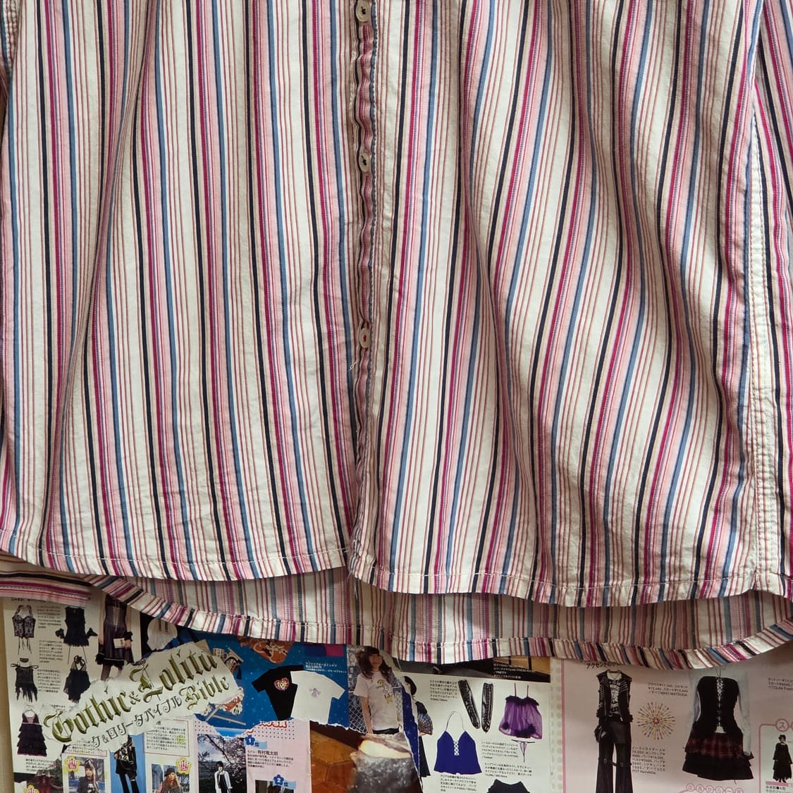 JPN 블루 핑크 스트라이프 셔츠 상품이미지4