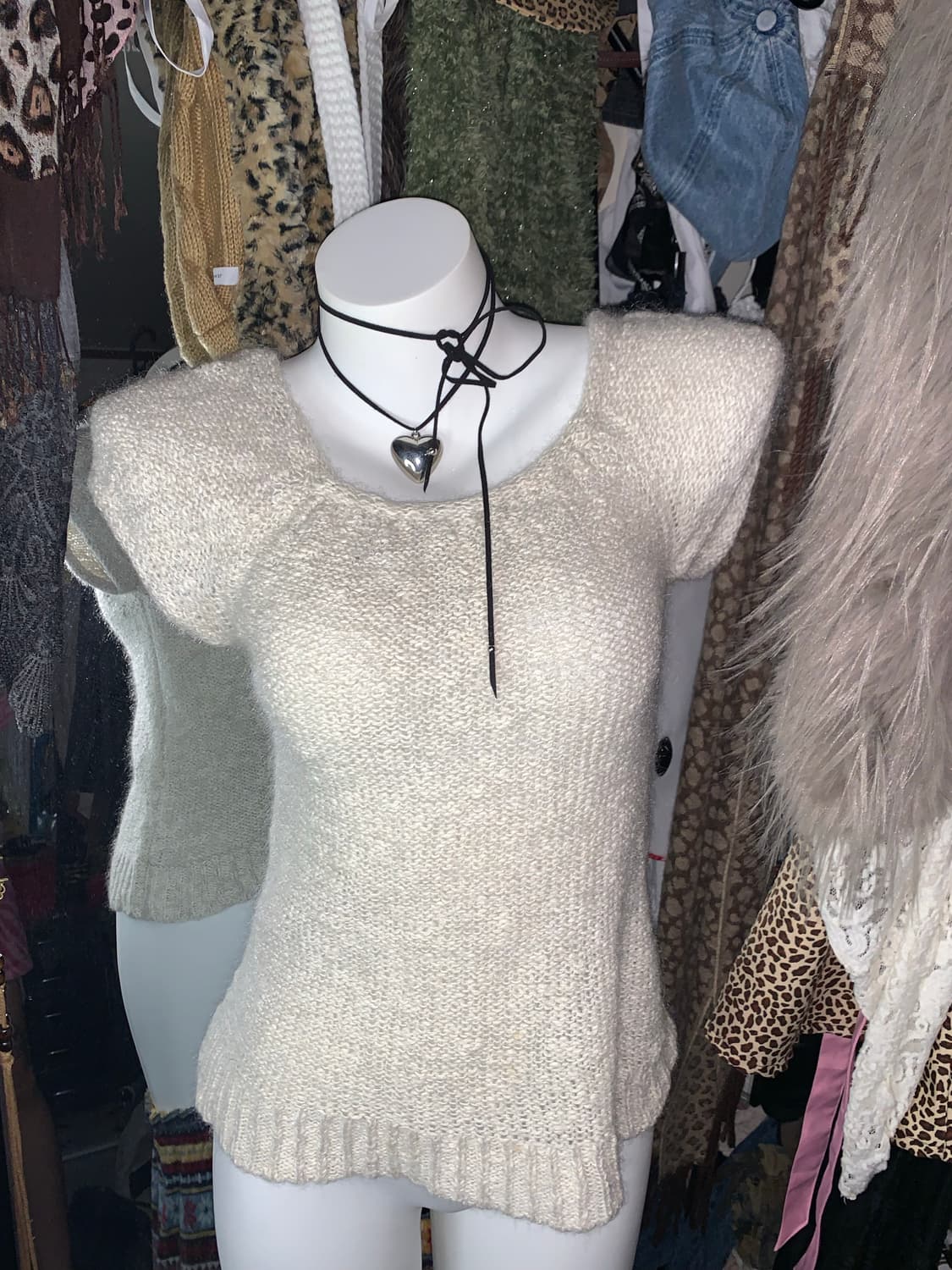 y2k 순정만화st 모리 퍼프 니트탑 상품이미지1