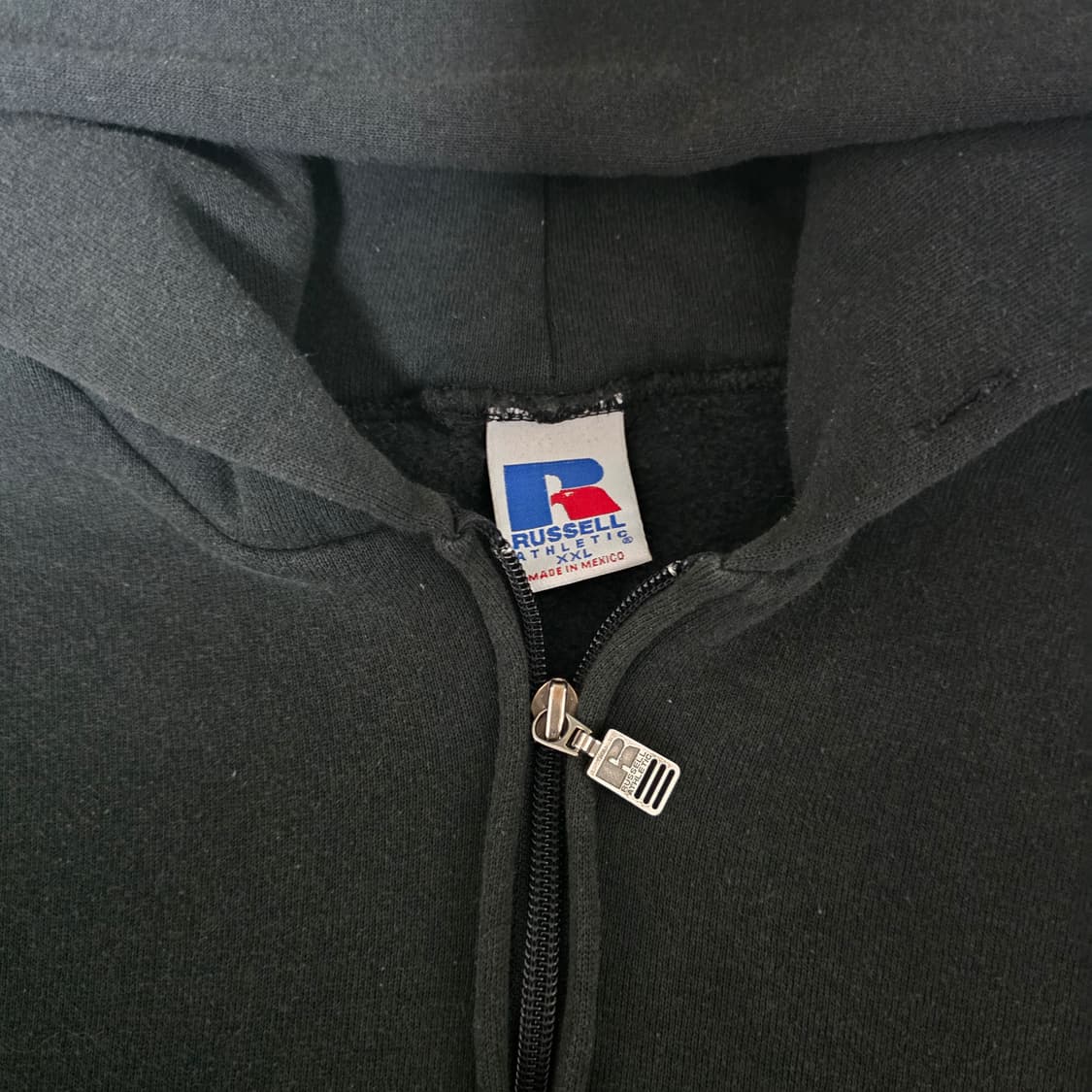 [XXL] 90s 빈티지 러셀 애슬레틱 후드집업 블랙 라이트페이드 상품이미지4